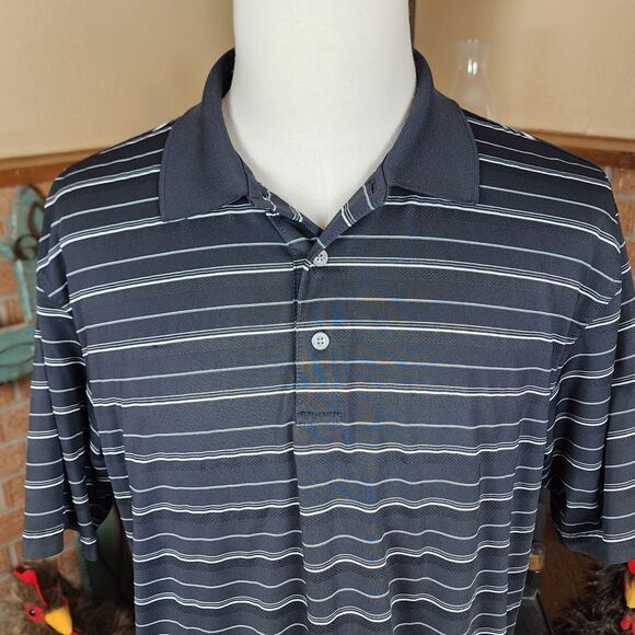 PGA Tour Other - PGA Tour Black and White Striped Polo Shirt Size XL